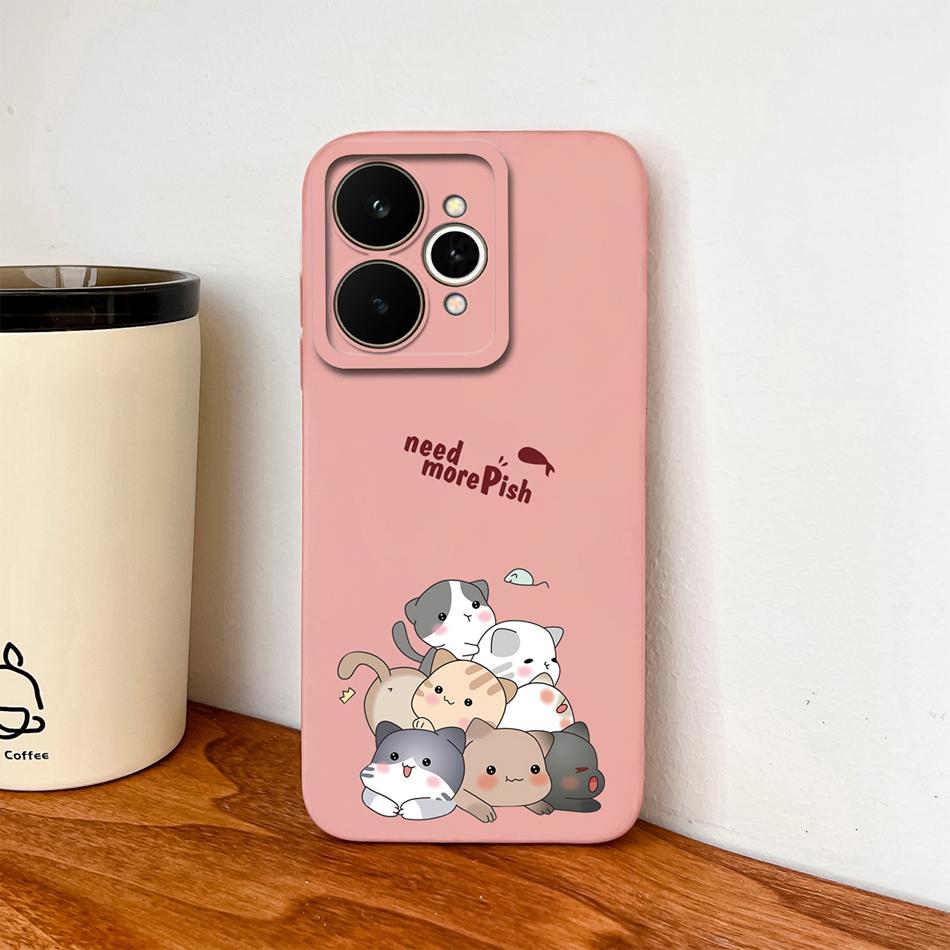 Cartoon Case For Realme 15 Pro Cute Dinosaur Liquid Silicone Lens Protection Back Cover Soft Phone Cases For Realme 15Pro 5G