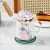 Unicorn Mug Creative Ceramic Coffee Cup Tea Cup Milk Breakfast Cup with Lid