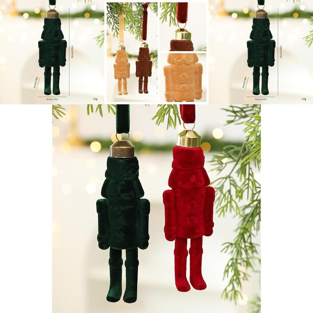 Christmas Nutcracker Ornament With Velvet Fabric For Holiday Tree Decor