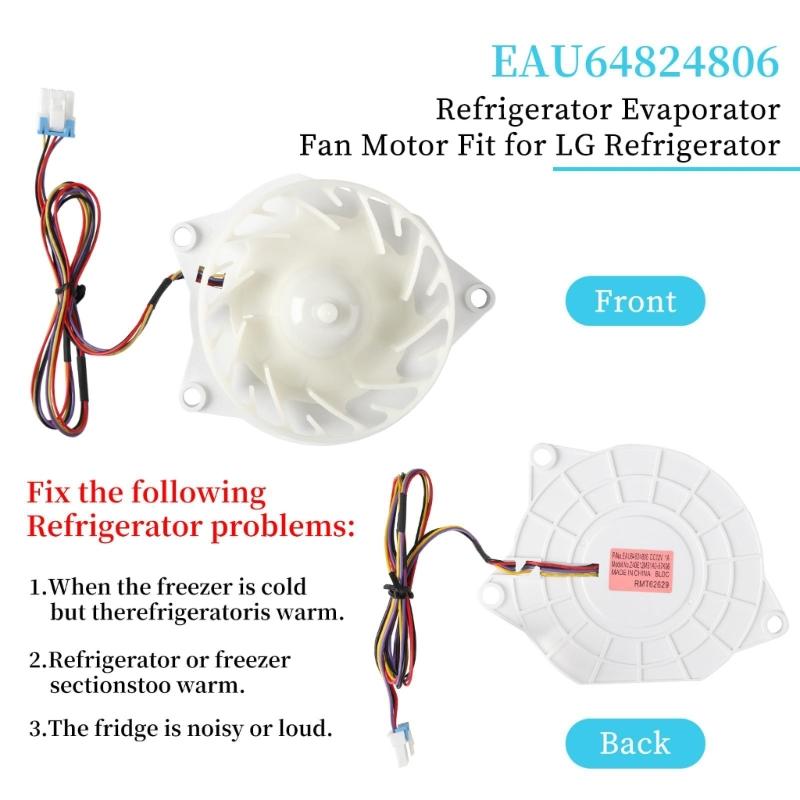 Quiet Refrigerator Evaporator Fan Motor for EAU64824806 Freezer Replacement Part Fridge Condenser Fan Motor Accessories