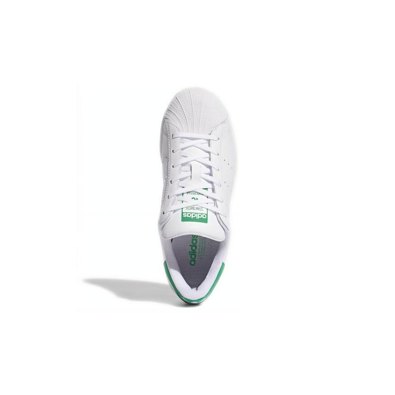 Adidas Originals STAN SMITH Slip Resistant Low top Kids' Skateboarding Shoes Bright Green Heel Tab Teenagers Sneakers FX1014