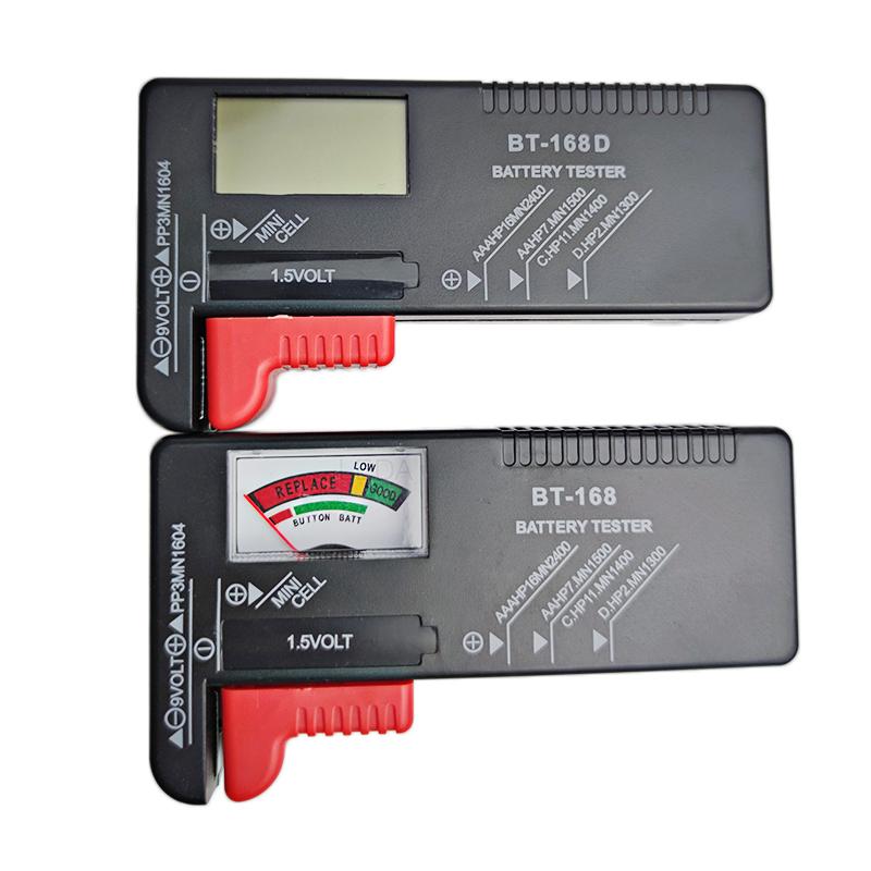 Portable Battery Tester BT-168/BT-168D Battery Capacity Tester Universal AAA AA Button Cell Battery Meter Checkered Analyzer