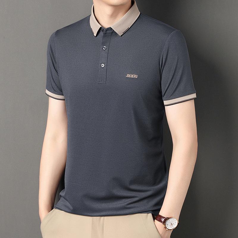 

Men s Polo Shirt Short Sleeve Lapel Summer New Letter Embroidery Leisure Collared T-shirt Men 4XL