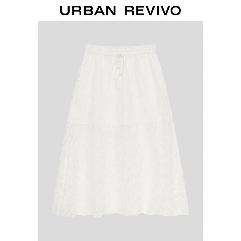 UR2026 Women s Tassel Tie Textured Skirt L