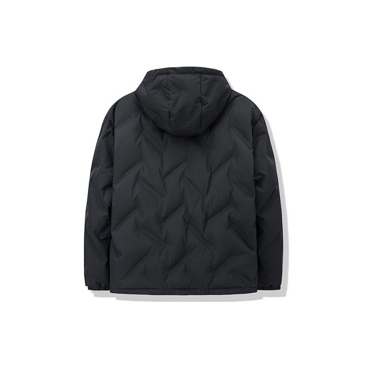 Anta Solid Color Warm Loose Hooded Down Jacket Women Jacket Black 962148946-3