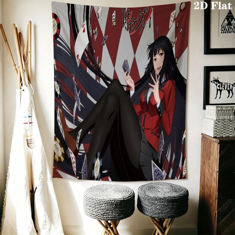 Kakegurui Wall Tapestry Aesthetic Wall Hanging Printed Fabric Blanket Decorative Tapestries for Bedroom Living Room Home Decor