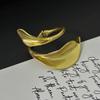 Golden Leaf Flower Necklace — European & American Style, High-End Fashion, Exaggerated Open Design