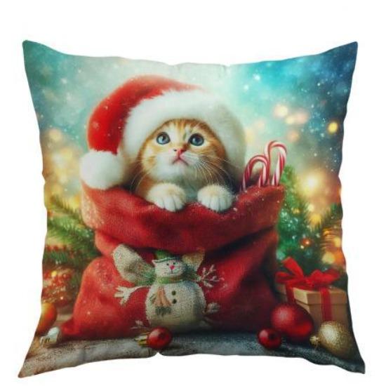 

Christmas Cute Pet Series Printed Cushion Covers Super Soft Short Plush Printed Sofa Decorative Cushion Covers for Home 45*45cm