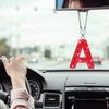 Bling Hanging Car Accessories, Diamond Crystal Rhinestone Mirror Hanging Letter A Pendant, Cute Lucky Red Bling Car Ornament for Women (Red,A)
