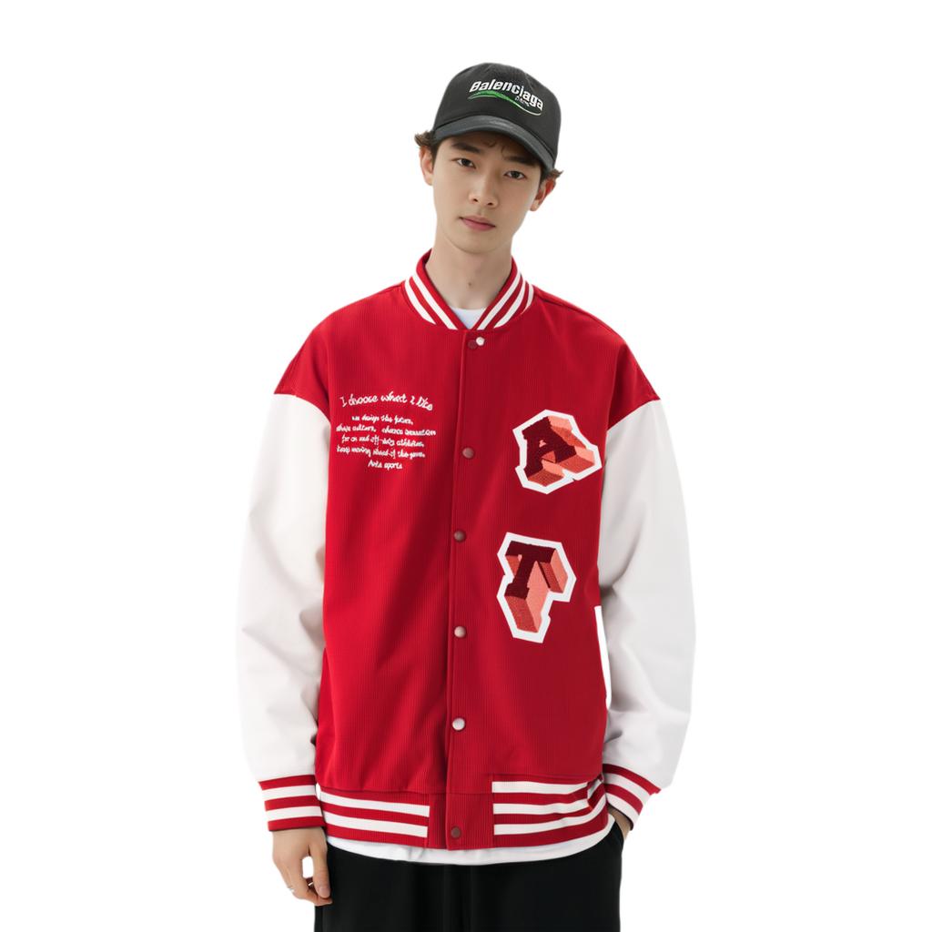 Anta Year Of The Dragon Collection Baseball Jacket Unisex Maple Leaf Red/Duck Down White 952418714-1