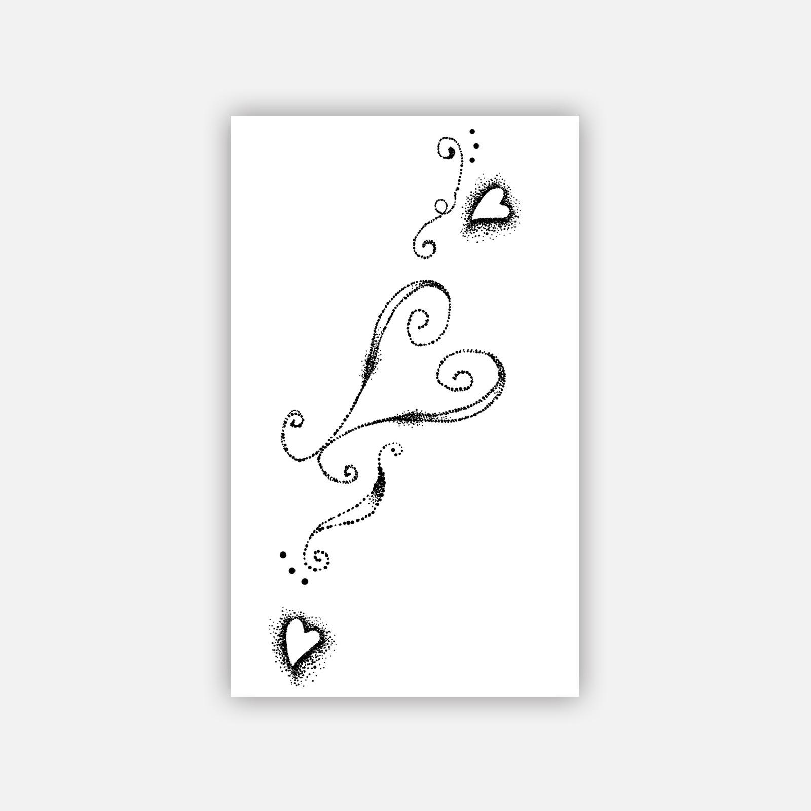 

Retro Love Vine Tattoo Sticker, Waterproof And Long-Lasting, Gentle Waist Side Model, Simulated Tattoo Sticker. 6*10