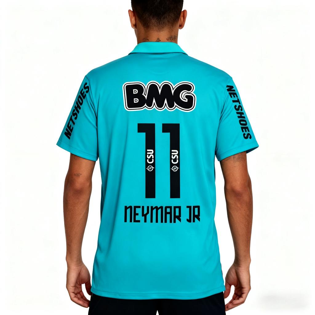 Santos Neymar Football Jersey for Men and Women, Outdoor Sports Casual T-shirt, Comfortable for Adults and Children, 3D Printing