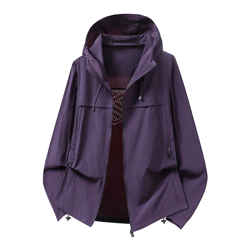 1011 New Outdoor Sunscreen Clothing Women's Hooded Light and Breathable Ice Silk Sunscreen Clothing Men's UPF10 + Summer Skin Clothing