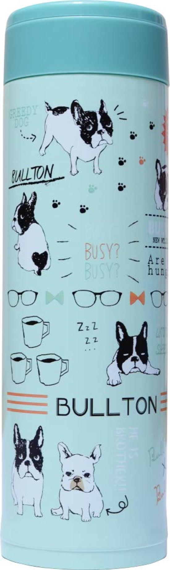 

Friendshill Greedy Bullton Mint Stainless Steel Bottle, 450ml Capacity, 21x6.4mm Diameter, with Lid for Tea Bags and Medicine, Bulldog Design,