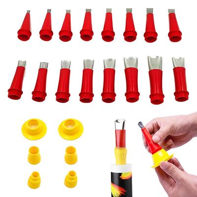 22/24 Pcs Universal Rubber Nozzle and Stainless Steel Caulking Tool Kit with Connectors for Versatile Sealing Work