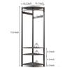 Corner Coat Rack Stand Freestanding Hall Tree with 6 Hooks & 3 Shelves,Entryway Storage for Living Room Entryway
