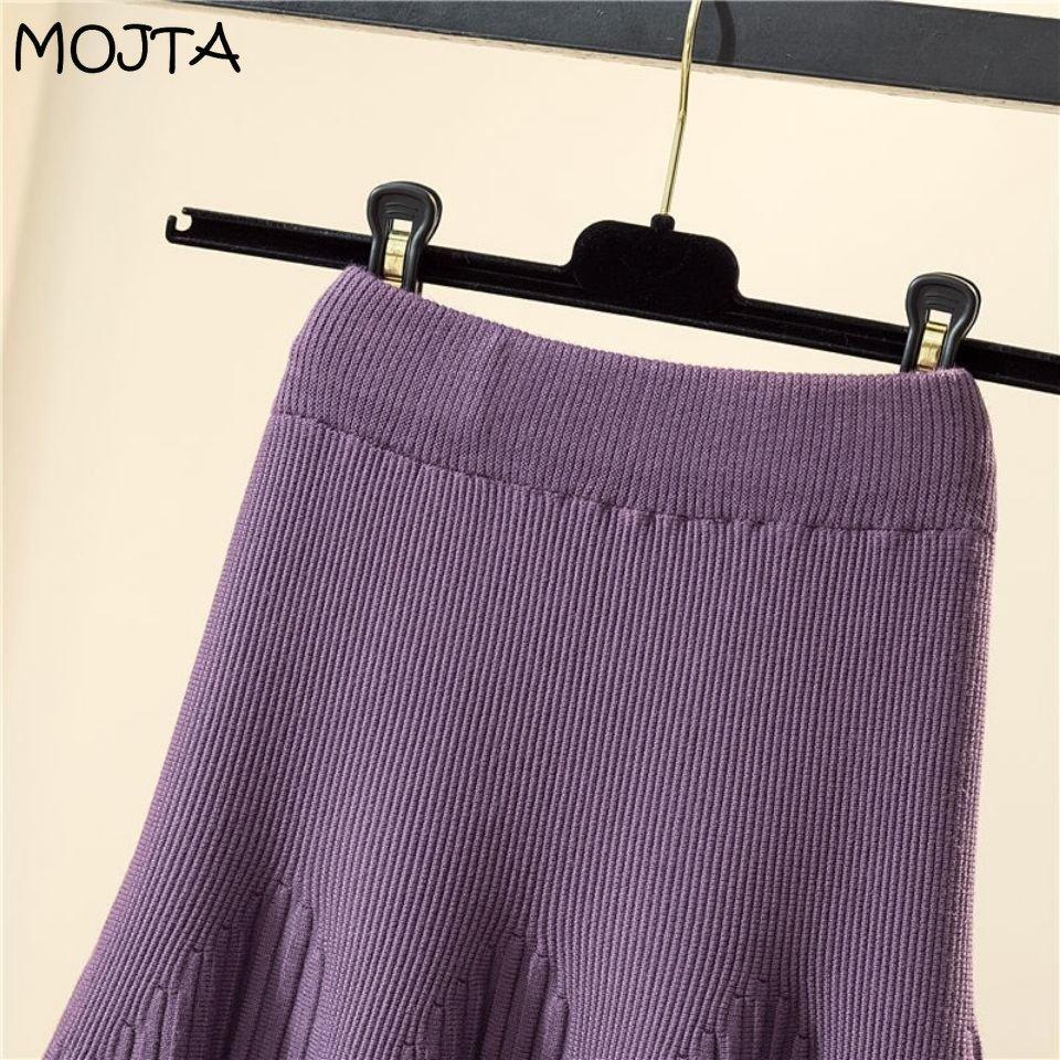 Женская элегантная повседневная уличная офисная юбка с высокой талией — фото 5