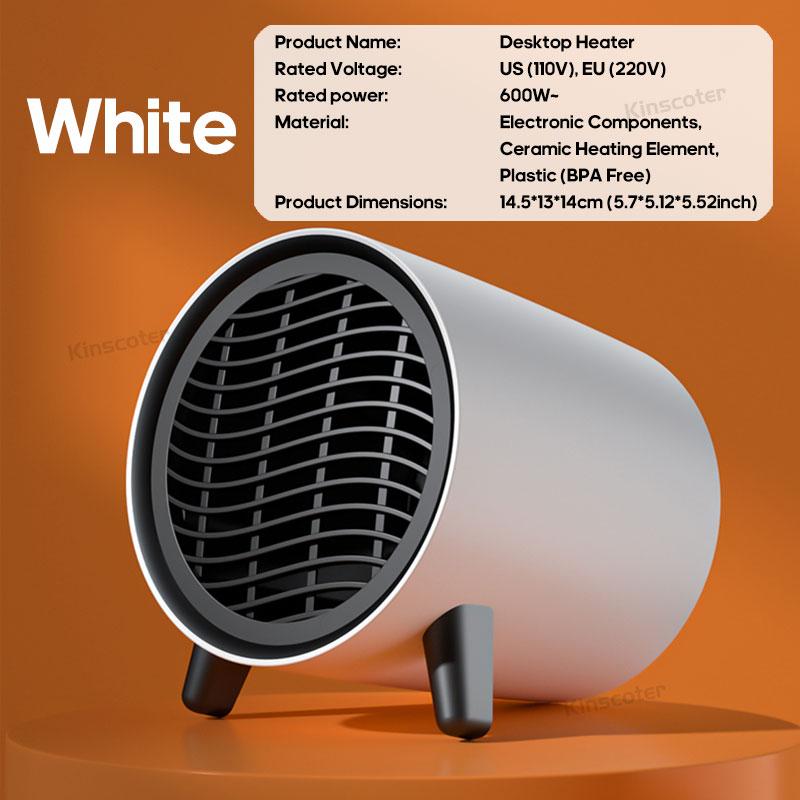 

KINSCOTER 600W Портативный обогреватель Электрический обогреватель Комнатный обогреватель Бытовая техника Отопление Печь Мини-радиатор Отопление Вентилятор Тепловая машина us белый