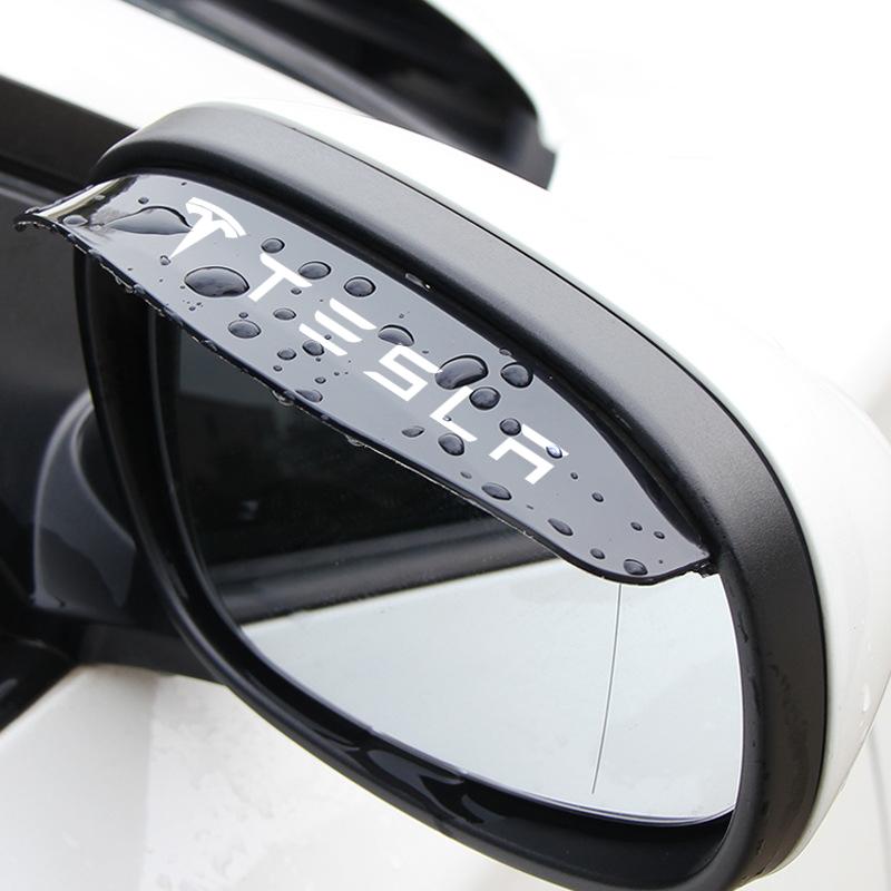 2Pcs Car Rear View Side Mirror Rain Board Sun Visor Eyebrow Guard For Tesla Model 3 S X Y Style Roadster Invader Coil Mod WYE K80
