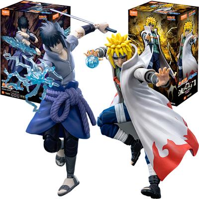 BLOKEES Original NARUTO Uchiha Sasuke Namikaze Minato CHAMPION CLASS Serie Gelber Blitz Zusammengebaute Actionfiguren Spielzeugmodell Geschenk
