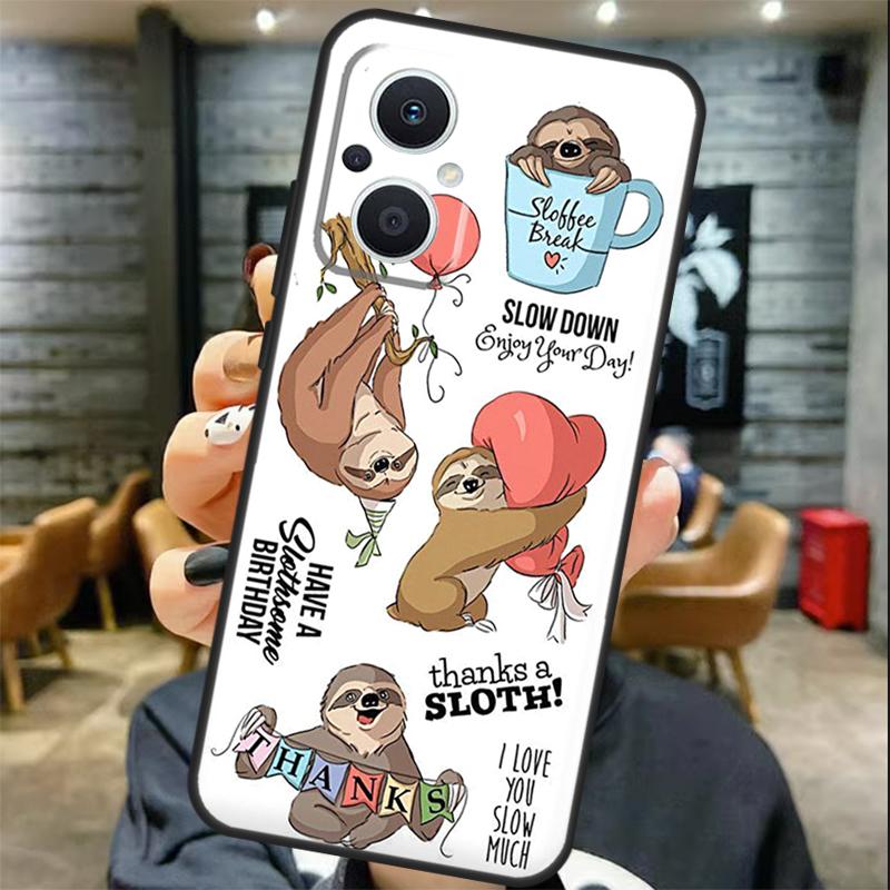 Funny Cute Sloths Case For OPPO Reno 8T 7 8 10 11 12 13 Pro 13F 12F OPPO Find X8 Pro X6 X3 X5 Lite Cover Coque