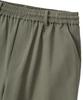 Uallong Essential Twill String Banding Wide Pants - Khaki