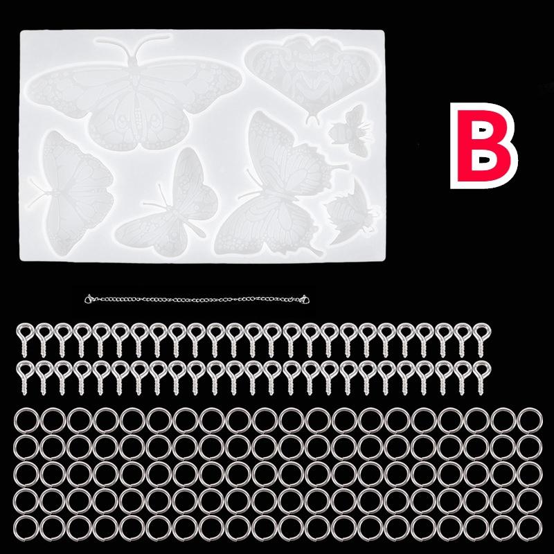 Sommerfugl Resin Silikonform Vindklokker Nøkkelring Halskjede Anheng Smykker Håndverk Støping DIY Form for Hjemmedekorasjon