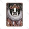 Metal Sign Gentleman Dog Wall Decor, Vintage Tin Plate for Living Room 20x30 cm