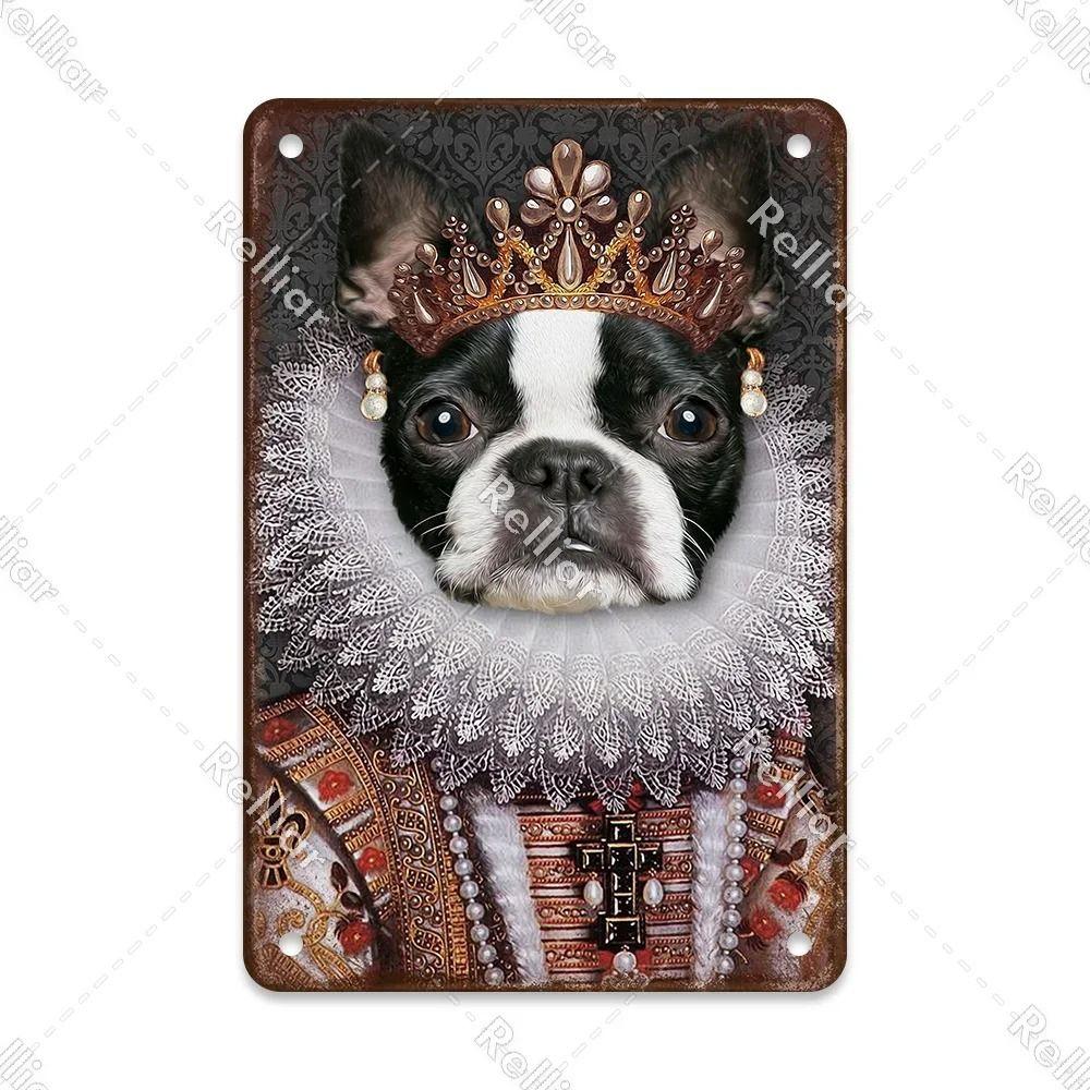 Metal Sign Gentleman Dog Wall Decor, Vintage Tin Plate for Living Room 20x30 cm