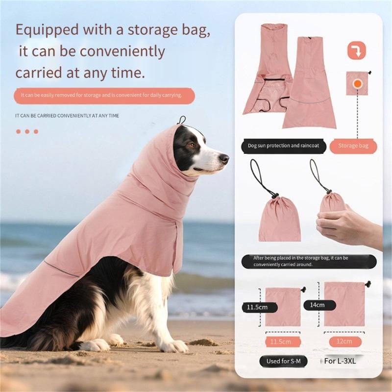 Sun Blocking Waterproof Dog Rain Coat Outdoor Walking Clothes For Small to Large Dog Beach Wear Rainy Days Adventure