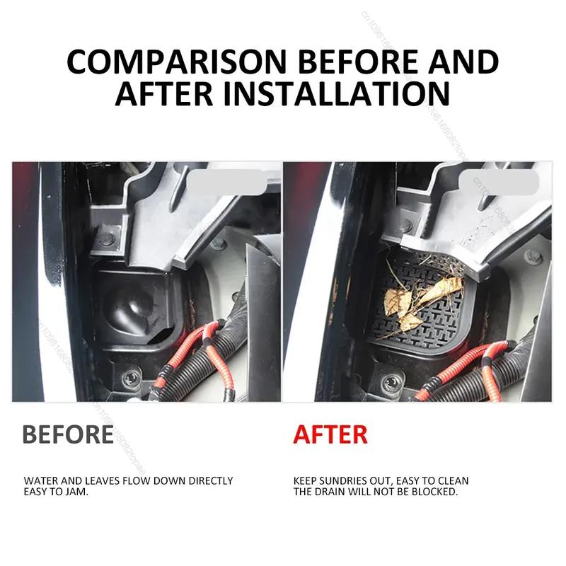 For Tesla Model Y Debris Filter Front Trunk Water Guide Channel Protective Net Cover Leak Filter Groove Anti Clogging for Modely