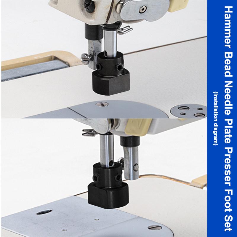Steel Durable Wedding Dress Hammer Bead Tool Pin Plate Presser Foot Set Industrial Sewing Machine Accessories Spare Parts