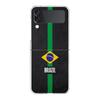 Transparent Phone Case For Samsung Galaxy Z Flip 3 4 5 6 7 Hard Folding PC Z Flip3 Flip4 Cover Large Brazil Flag