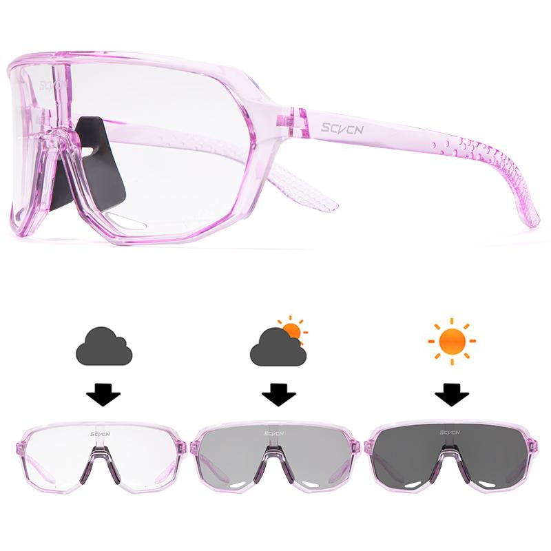 SCVCN Cycling Glasses UV400 Photochromic Sunglasses Men Sun Mountain Bike Road Bicycle Eyewear Sports Running MTB Cycle Gogg