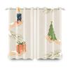 Merry Christmas Curtains Festival Home Interior Set Double Layer Windows Suitable Bedroom Light Blocking Made Of Polyester Decor Window Treatment