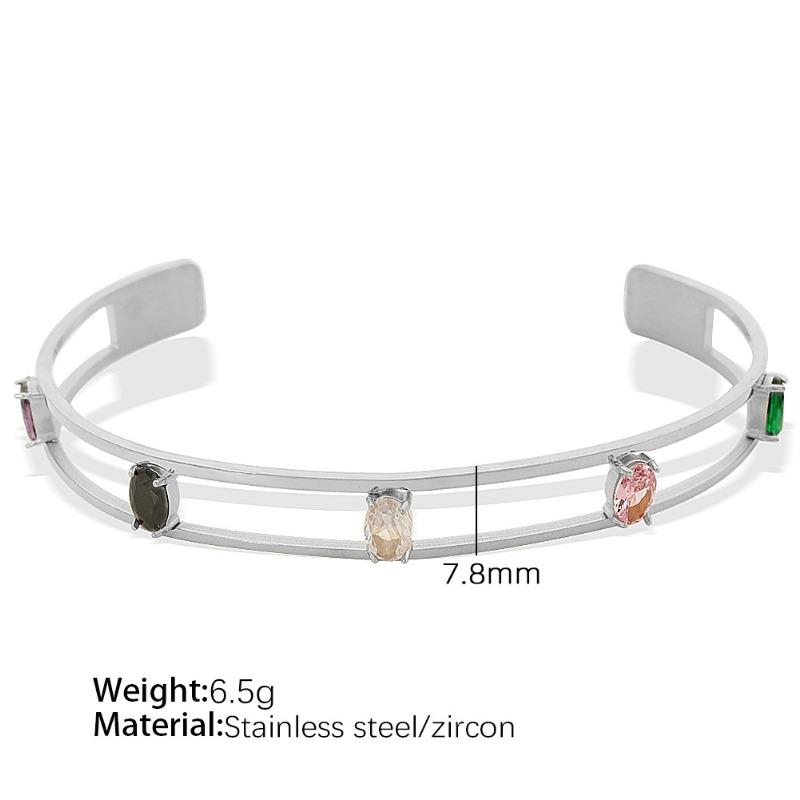 

Simple french retro chic high-end personalized gold-tone titanium steel bangle for women