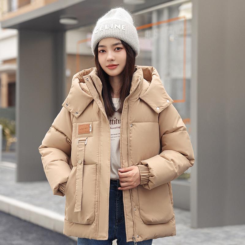 Damen Kurze Baumwoll-Daunenjacke - Koreanischer Stil, Lockere Passform, Hong Kong Trend, Kleine Größe, Perfekt für Studentinnen