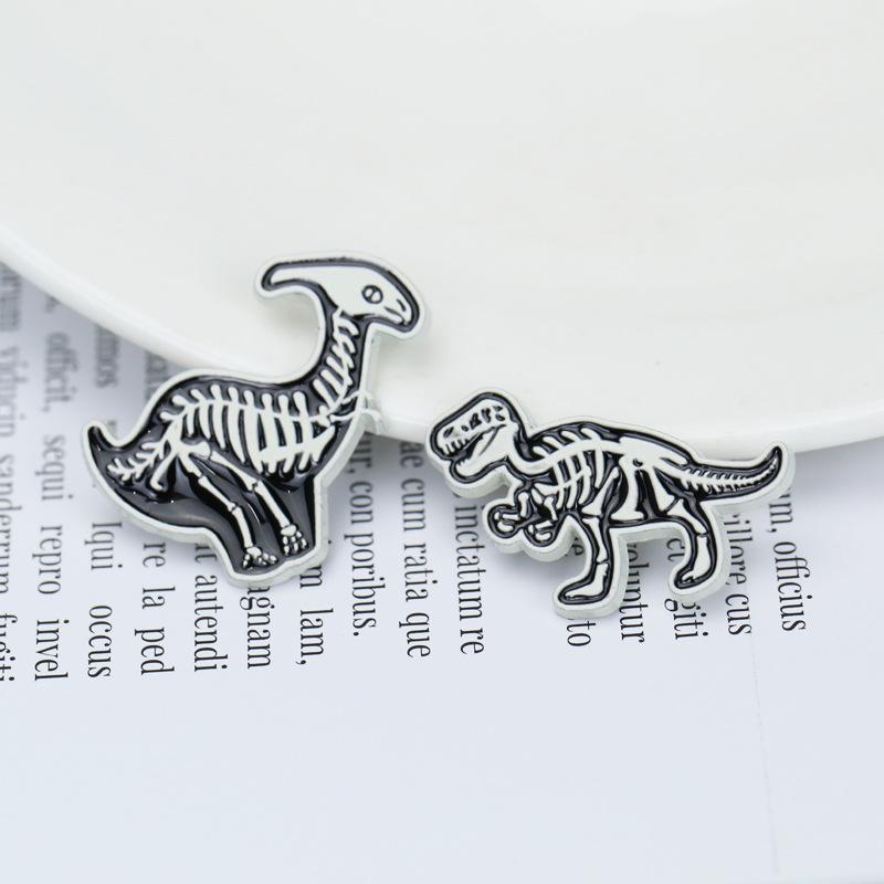Anime Dinosaur Lapel Pin: Japanese & Korean Style Enamel Brooch for Men's Fashion
