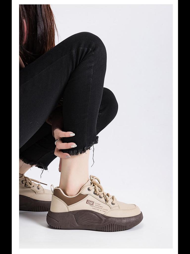 XQ5801 Pantofi sport de damă la modă pentru vară 2024, cu talpă groasă care mărește înălțimea, casual, stil coreean