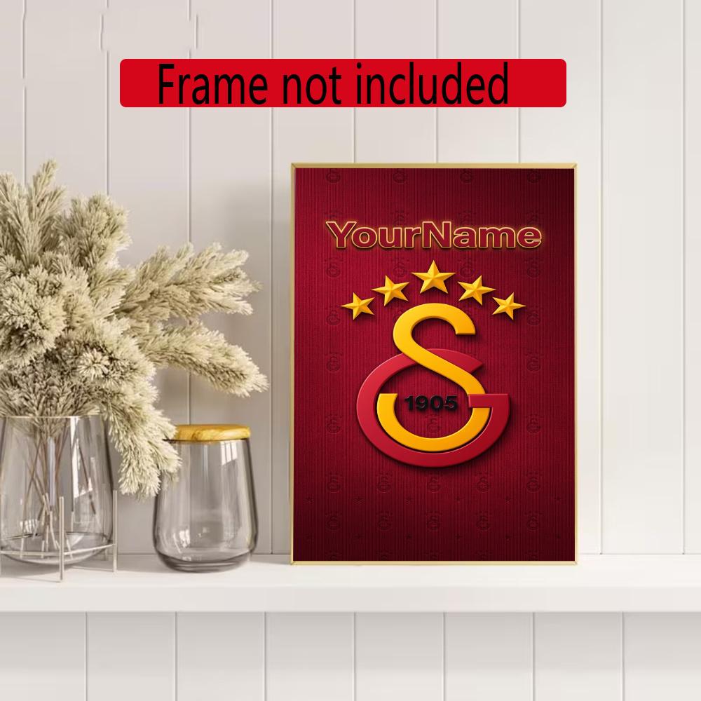 Galatasaray Personalized Name Round Diamond Painting Kit Diamond Embroidery Painting Rhinestones Mosaic Frameless Handwork Decoration Arts