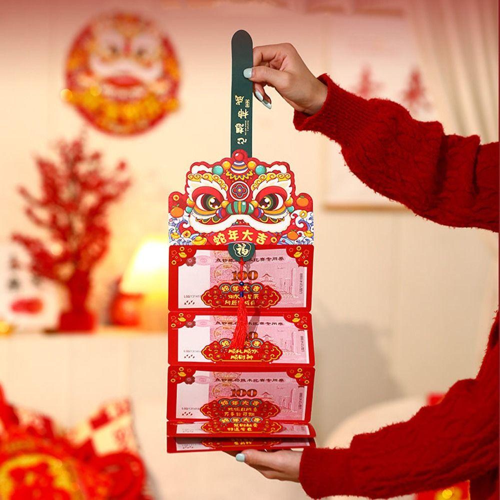 2/6/10 Slots Snake Year Folded Red Envelope Blessing Red Packet Lucky Money Pockets Party Gifts