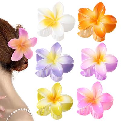 1Pc  Women Beach Vacation Bohemia Egg Flower Hair Clips Flower Large Hair Claw Hairpin Women Girls Accessories
