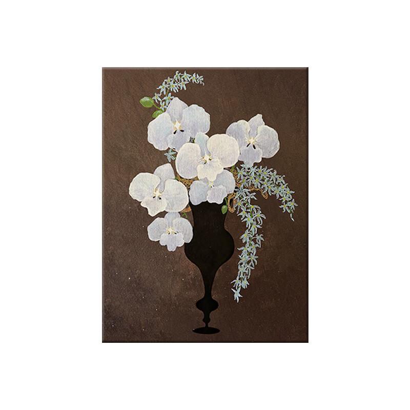 Handun Gentleman Orchid Retro Floral Canvas Print