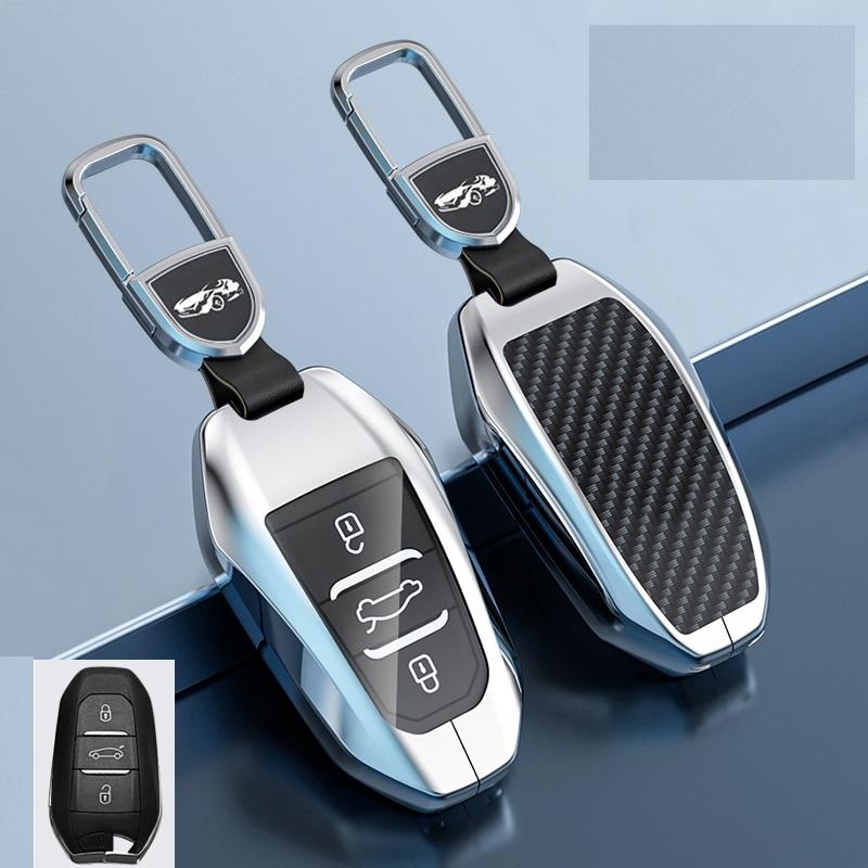 Carbon Fiber Alloy Car Remote Key Fob Case Cover For Peugeot 208 308 508 3008 5008 For Citroen C4 Picasso Ds3 Ds4 Ds5 Ds6
