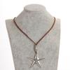 Starfish Pendant Necklace Beach Choker Jewelry Bohemian Wax Rope Chain Necklace
