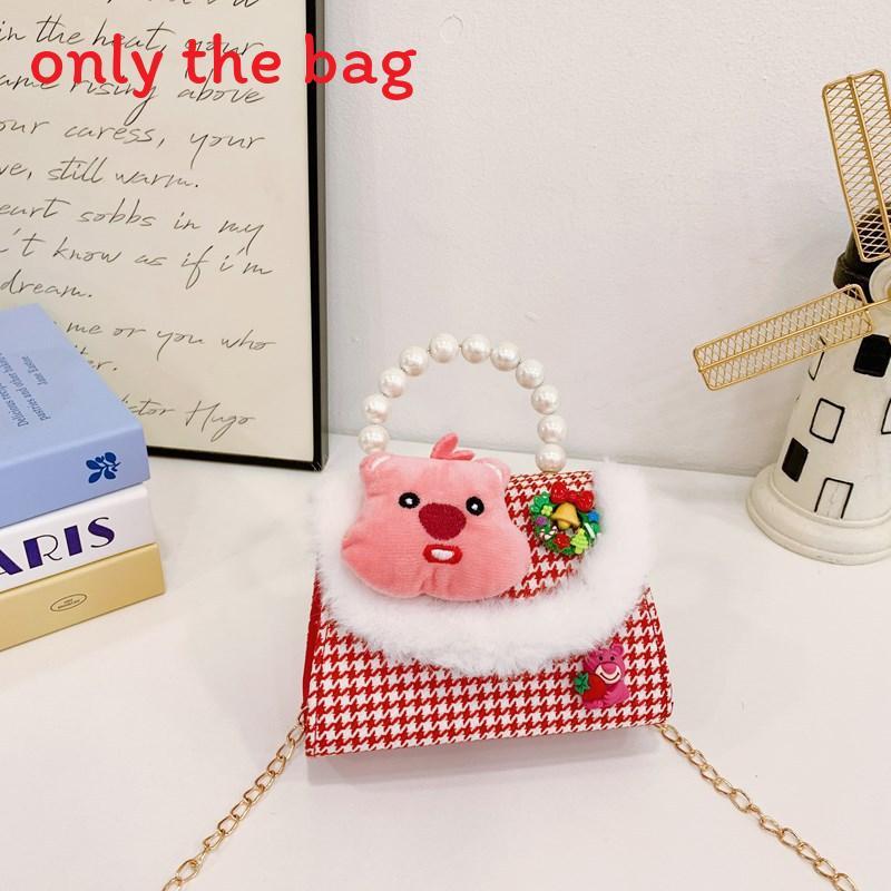 Melody Hello Kitty Puppen Dekor Schulter Crossbody Tasche Künstliche Perlenhenkel für den täglichen Gebrauch