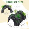 Fish Tank Hideout Cave Decor,Resin Rock Mountain Tunnel with Moss Plants Betta Cichlid Habitat Shelter for Aquarium Fish Tank Accessories 9.5 x 6 x 4