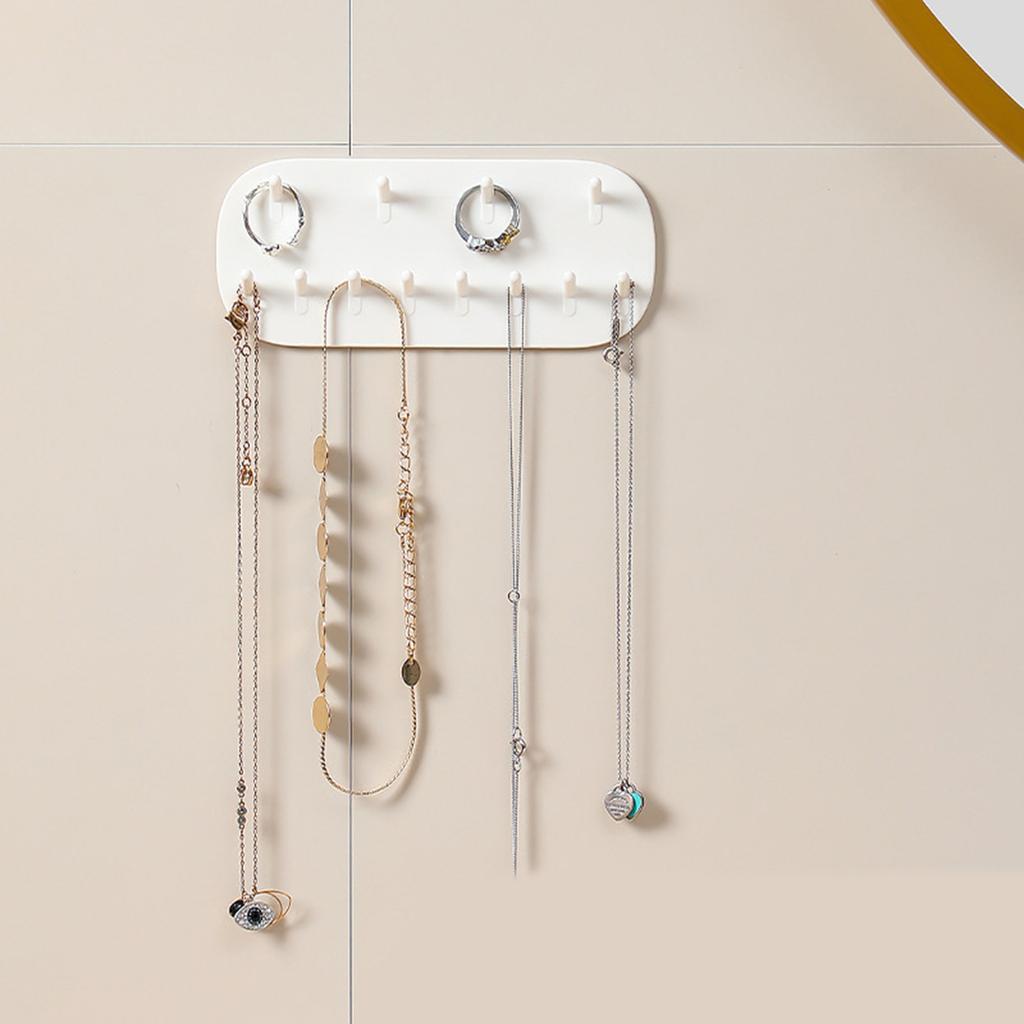 Self-adhesive Necklace Holder Plastic Necklace Organizer Wall Mounted for Necklace Jewelry Bangles Bracelets and Rings