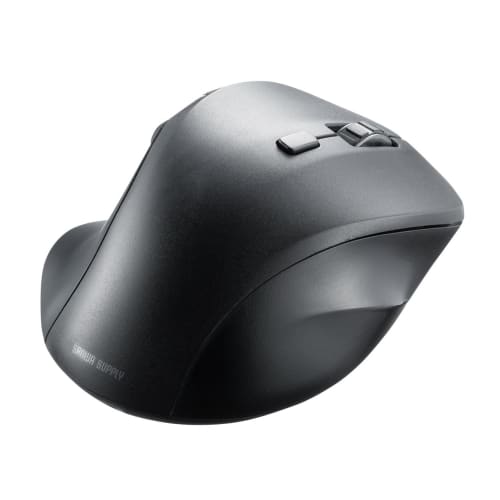 Sanwa Supply Silent Bluetooth Mouse (with Side Wheel, 5 Buttons, Black) MA-BBS523BK