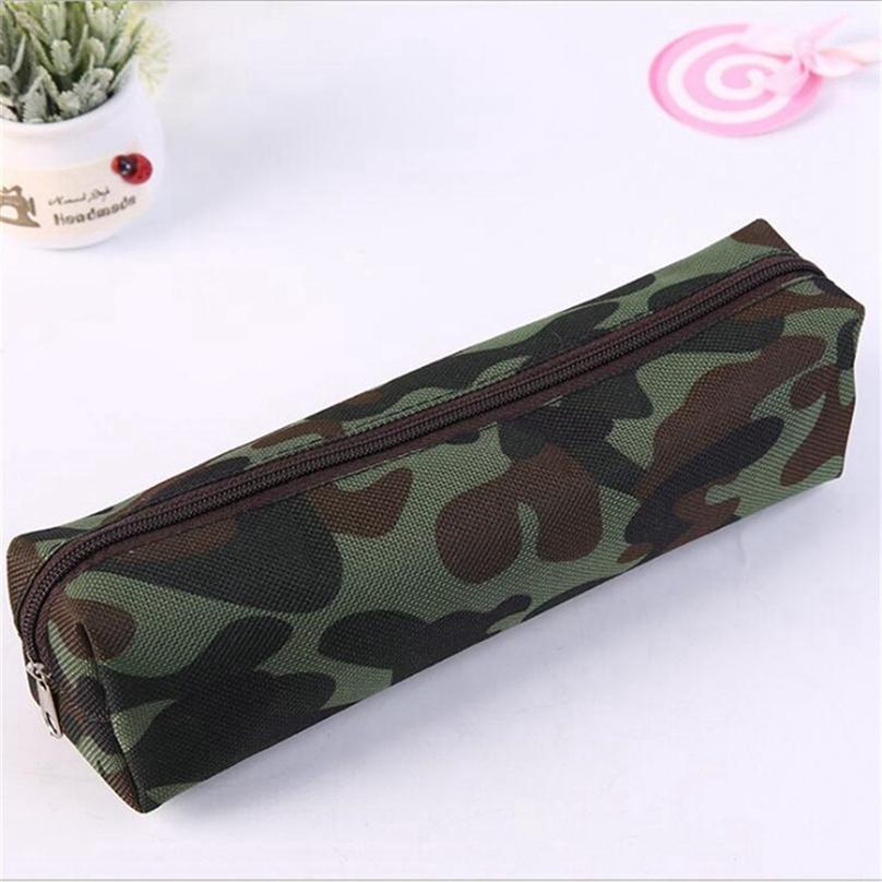 Fashion Boys Creative Military Student Pencil Case Stationery Storage Bag